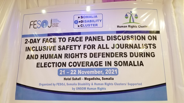 Panel Discussion on Safety of Journalists and Human Rights Defenders during the Elections concluded in Mogadishu